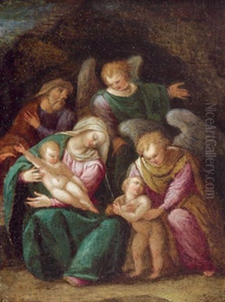 Die Heilige Familie Mit Dem Johannesknaben Und Zwei Engeln, La Sacra Famiglia Con Il Giovannino E Due Angeli - view 1