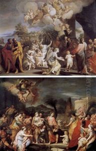 Non Date Scandalo Ai Fanciulli (+ Lasciate Che I Fanciulli Vengano A Me, 1708, Sgd.; 2 Works) by Alessandro Marchesini