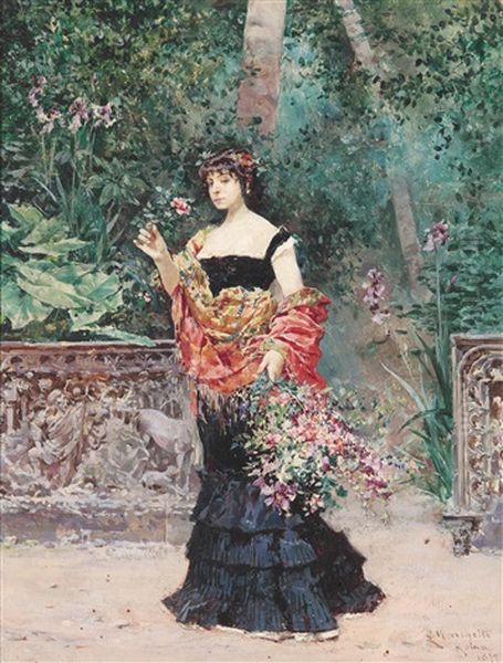 Elegante Dame Im Park - view 1