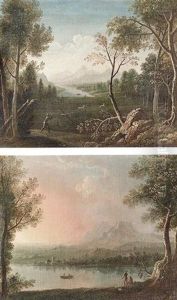 Paesaggio Fluviale Con Caccia Al Cerbiatto