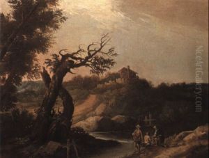 Paesaggio Collinare Con Alberi E Figure by Alessio De Marchis