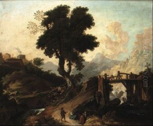 Paesaggio Con Albero Al Centro, Ponte E Figure by Alessio De Marchis