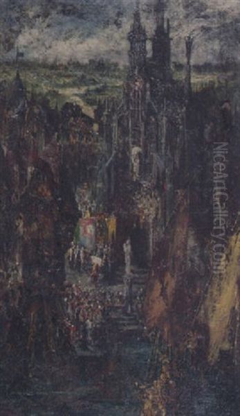 Blick Auf Eine Prozession Vor Einer Kathedrale - view 1