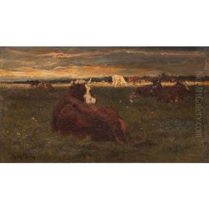 Cows Resting by Emile Van Marcke De Lumman