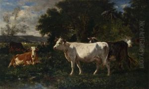 Cows By A Pond Cows By A Pond