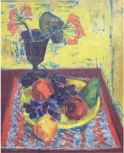 Nature Morte A La Coupe De Fruits by Marie Bermond