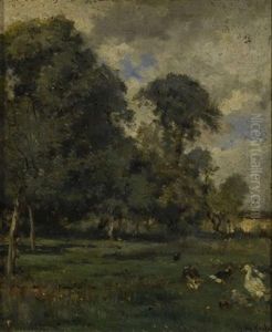 Landschaft Mit Enten by Emile Van Marcke De Lumman