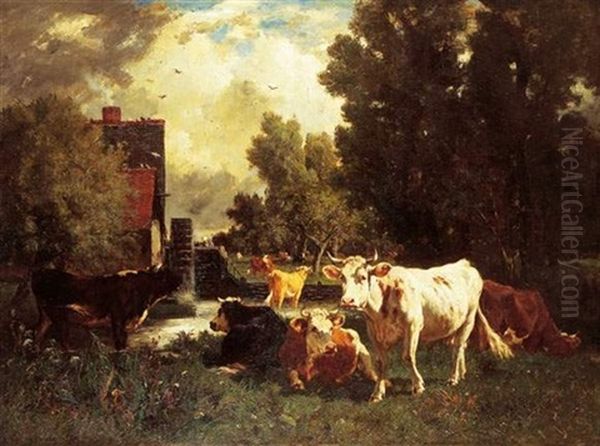 Vaches Aupres D'un Moulin - view 1