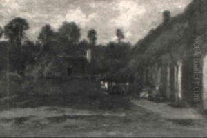 Vorplatz Eines Nordfranzosischen Bauerngehoftes by Emile Van Marcke De Lumman