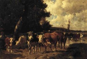A Herd Of Cows On A Country Path