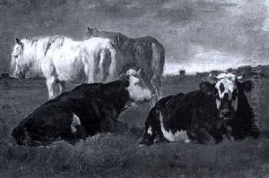 Cows And Horse In A Pasture Cows And Horse In A Pasture