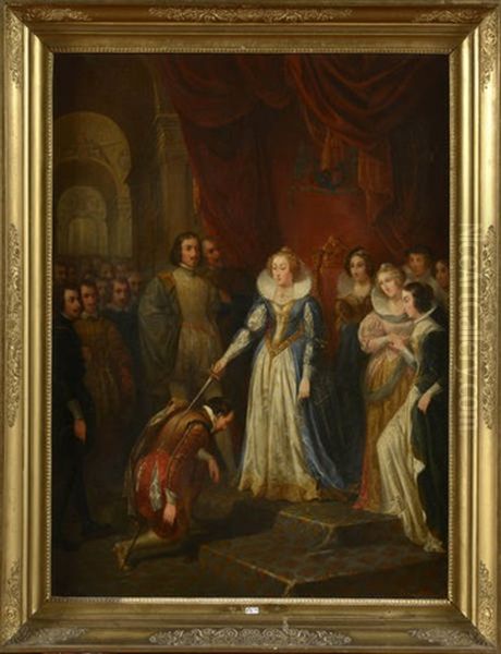 Adoubement D'un Chevalier Par La Reine Elisabeth Lere D'angleterre - view 1