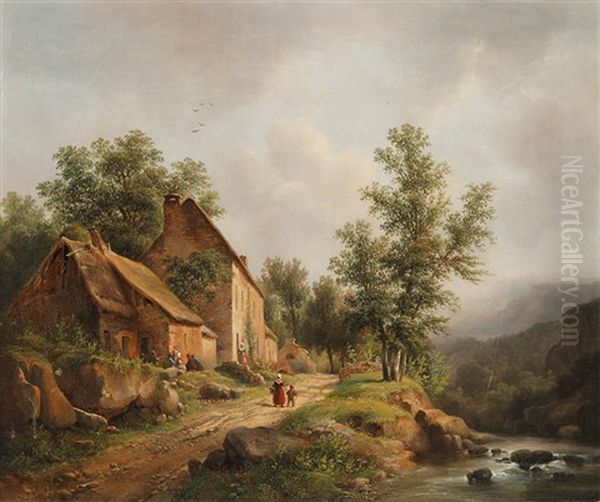Hofhaus Vor Bach Und Gebirgskulisse - view 1