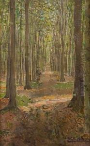 Promeneur Dans L'allee by Marie Antoinette Marcotte
