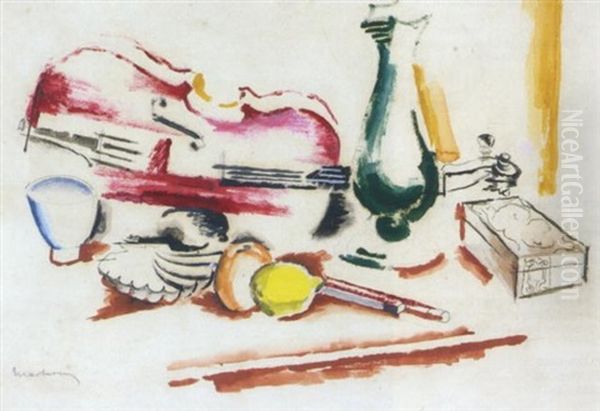 Nature Morte Au Violin Et Archet - view 1