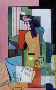 Still Life With A Guitar by Louis Marcoussis