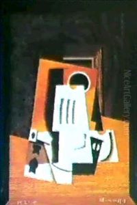 Composition Cubiste-verre Et Carte by Louis Marcoussis