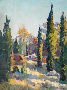 Landscape With Pine Trees by Peter Marcus