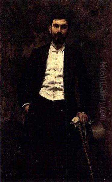 Portrait Of A Gentleman In A Frock-coat Holding A Top Hat - view 1