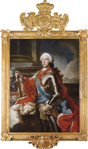 Staatsportrat Des Kurfursten Maximilian Iii. Joseph Von Bayern, Im Kurass Mit Der Collane Des Ordens Vom Goldenen Vlies Und Dem Band Des Bayerischen Hausritterordens Von St. Georg - view 1