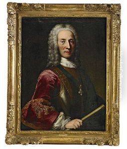 Portratt Forestallande Officer Iford Rod Rock Med Brodyrer Och Harnesk by George de Marees