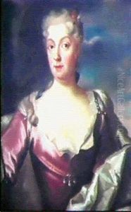 Portratt Av Magdalena Lewenhaupt Gift Med Overstathallare Mikael Tornflycht by George de Marees