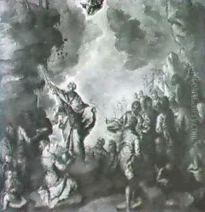 Mose Che Fa Scaturire L'acqua Dalla Roccia by Pietro (lo Spada) Marescalco
