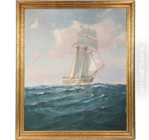 Gaff-rigged Square Topsail Ketch Bearing Down Gaff-rigged Square Topsail Ketch Bearing Down