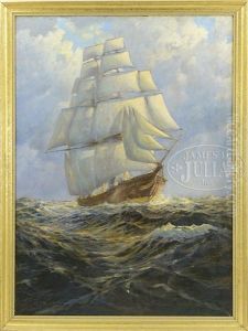 Clipper Ship In Full Sail by Gilbert Tucker Margeson