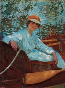 Kvinna I Bat by William Henry Margetson