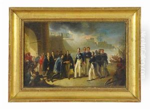 The Arrival Of Carlo Alberto Amedeo Di Savoia), King Of Sardinia 1831-1849, In Cagliari by Giovanni Marghinotti