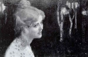 Femme Dans La Foret by Tihamer Von Margitay