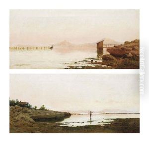 Views Of The Coast Near Palermo (pair) by Ettore De Maria-Bergler