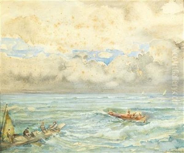 Rough Seas At Bordighera - view 1