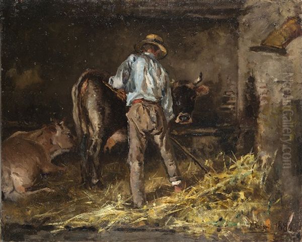 Nella Stalla by Pompeo Mariani