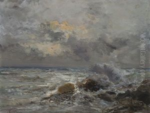 Marina Con Scogliera by Pompeo Mariani