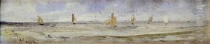 Marina Con Barche A Vela by Pompeo Mariani