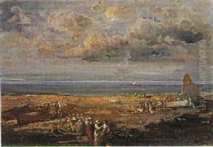 Sulla Spiaggia, Dopo La Pesca by Pompeo Mariani