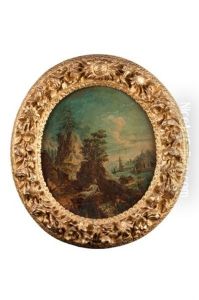 Lavandieres Et Pecheurs Dans Un Paysage Lavandieres Et Pecheurs Dans Un Paysage