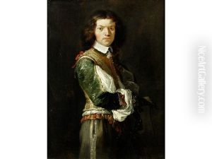 Portrait Of A Gentleman, Three-quarter-length, In Green, Red And White Costume