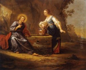 Christus Und Die Samariterin Am Brunnen by Aert Jansz Marienhof
