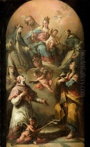 Virgen En Gloria Con Santos Dominicos Y Lorenzo Giustiniani by Jacopo di Paolo Marieschi