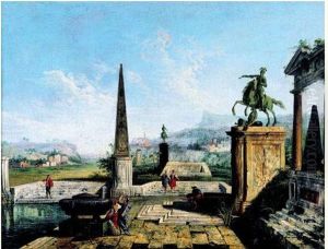 Caprice Avec Obelisque Et Monuments Equestres