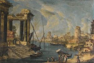 Venice, A Capriccio View Of The Lagoon by Michele Marieschi