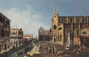 A View Of Campo Santi Giovanni E Paolo, Venice by Michele Marieschi