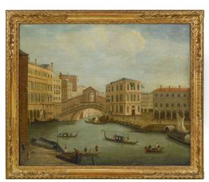 Vue Du Pont De Rialto Et Du Palazzo Dei Camerlenghi Sur Le Grand Canal A Venise by Michele Marieschi