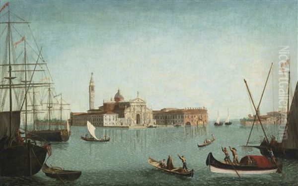 Venice, A View Of The Island Of San Giorgio Maggiore With Gondolas And Larger Shipping Vessels In The Foreground (collab. W/studio) - view 1