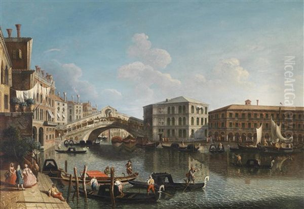 Der Canal Grande Mit Der Rialtobrucke Und Dem Palazzo Dei Camerlenghi In Venedig - view 1