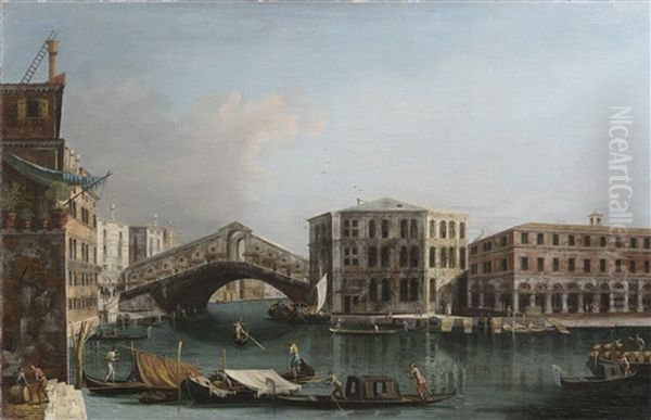 Der Canal Grande Mit Der Rialtobrucke Und Der Palazzo Dei Camerlenghi, Venedig - view 1