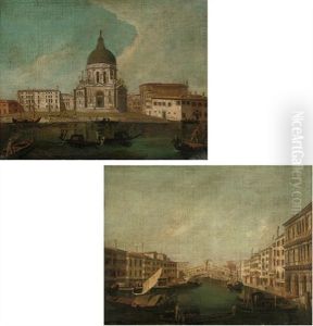 The Grand Canal, Venice (+ The Grand Canal, Venice, Looking Towards The Rialto Bridge; Pair) by Michele Marieschi